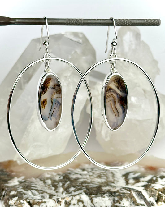 Montana Agate Woodland Hoops