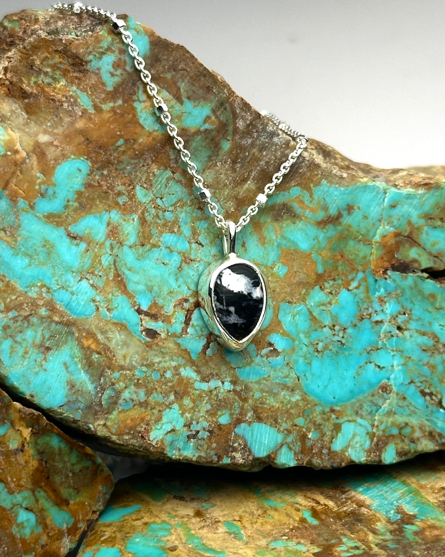 White Buffalo Charm Necklace #1 {18" chain}