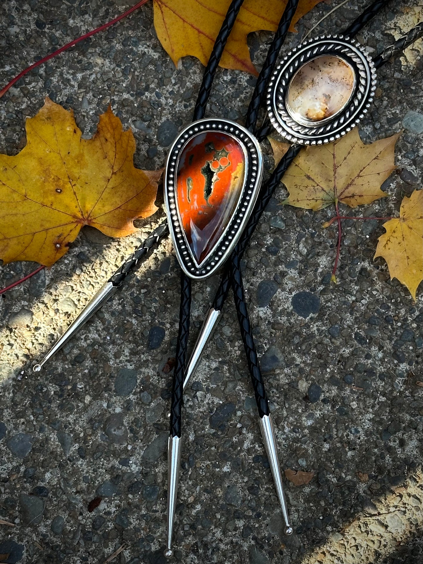 Ocean Jasper Western Bolo Tie