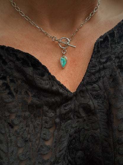 Turquoise Teardrop Petite Toggle Necklace