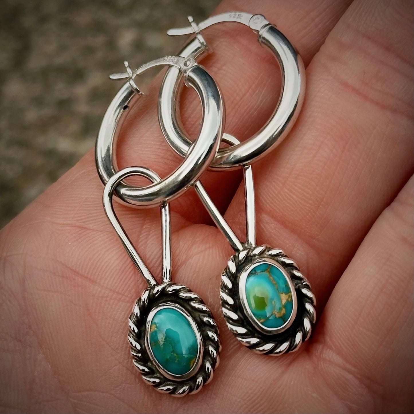 Sonoran South Hill Turquoise Hoops