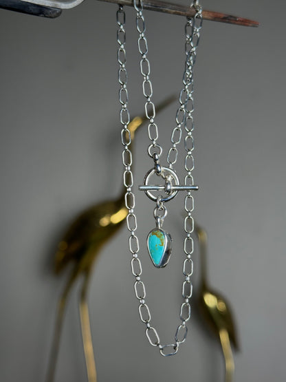 Turquoise Teardrop Petite Toggle Necklace