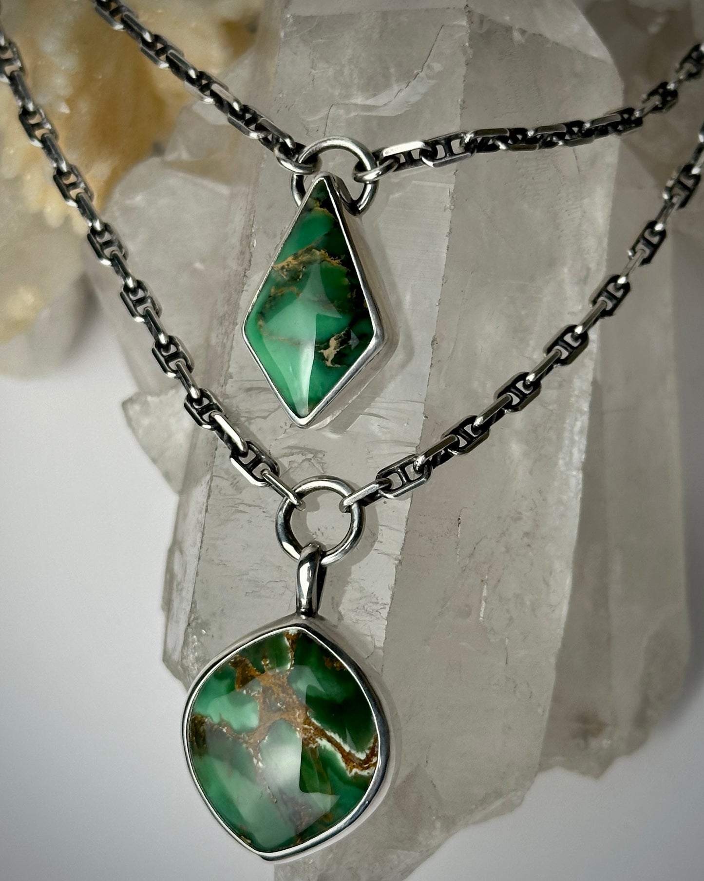 Australian Woodland Variscite Necklace {20" chain}