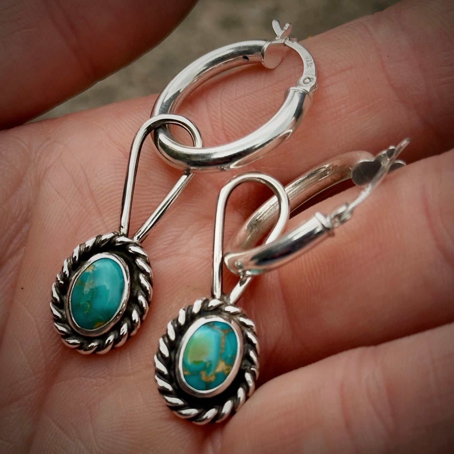 Sonoran South Hill Turquoise Hoops