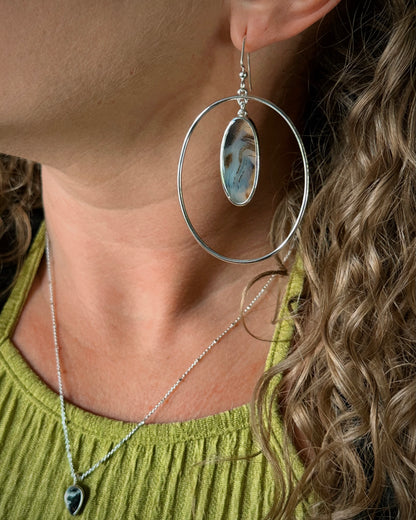 Montana Agate Woodland Hoops