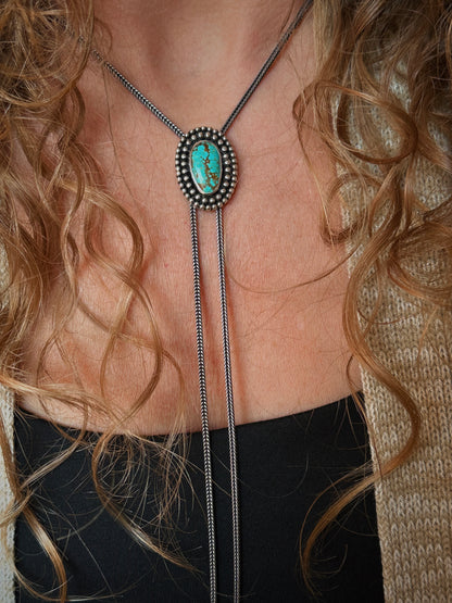 Number 8 Turquoise Chain Bolo