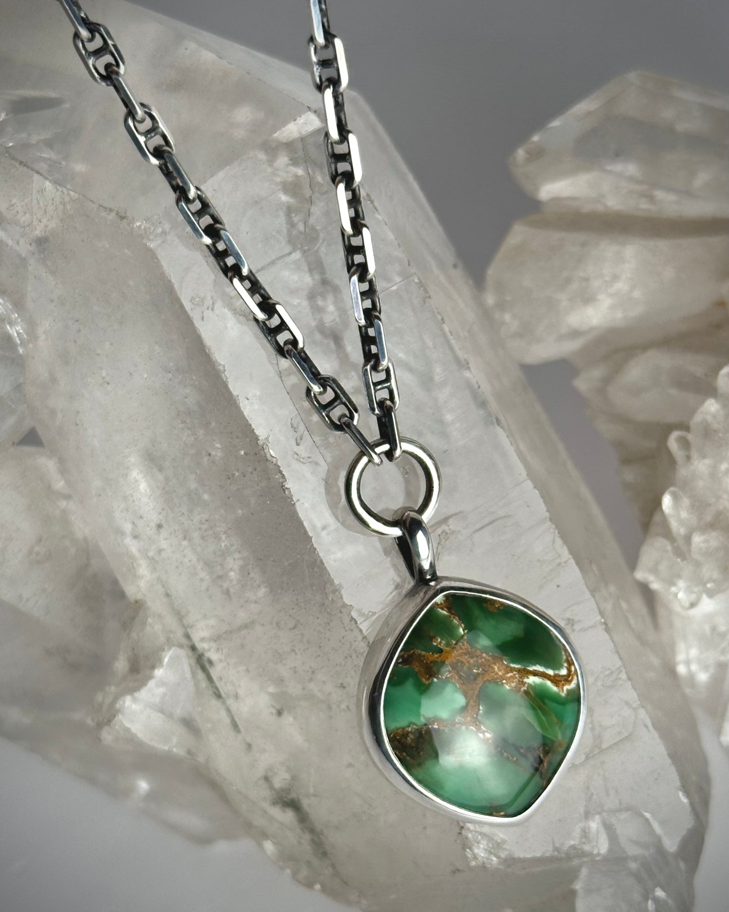 Australian Woodland Variscite Necklace {20" chain}