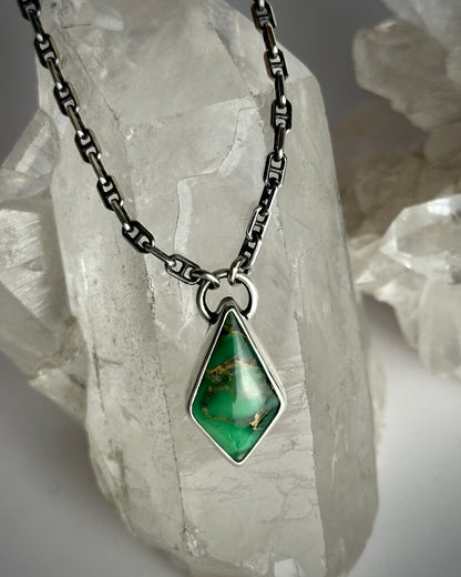 Australian Woodland Variscite Necklace {18" chain}